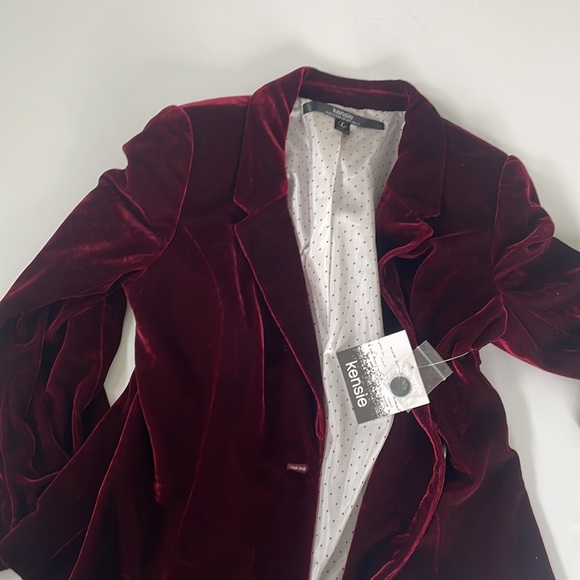 Kenzie Maroon Velour Blazer - L - Brand New - Picture 1 of 6